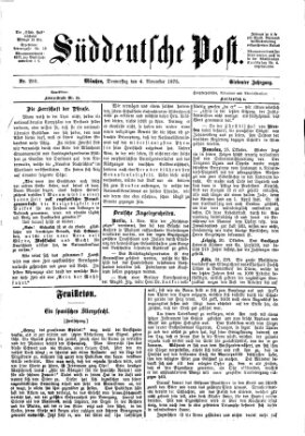 Süddeutsche Post Donnerstag 4. November 1875