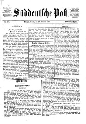 Süddeutsche Post Sonntag 28. November 1875