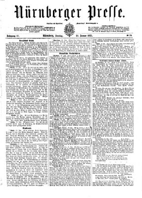 Nürnberger Presse Sonntag 24. Januar 1875