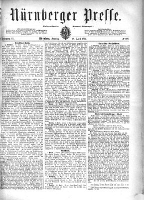 Nürnberger Presse Sonntag 18. April 1875