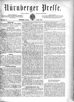 Nürnberger Presse Sonntag 2. Mai 1875