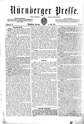 Nürnberger Presse Sonntag 11. Juli 1875
