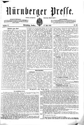 Nürnberger Presse Samstag 17. Juli 1875
