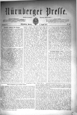 Nürnberger Presse Montag 2. August 1875