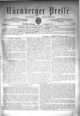 Nürnberger Presse Mittwoch 15. September 1875