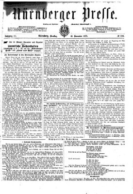 Nürnberger Presse Dienstag 16. November 1875