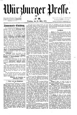 Würzburger Presse Dienstag 23. März 1875