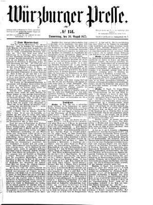 Würzburger Presse Donnerstag 26. August 1875