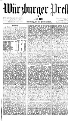 Würzburger Presse Donnerstag 16. September 1875