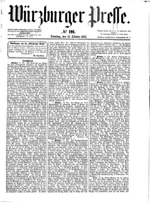 Würzburger Presse Dienstag 12. Oktober 1875