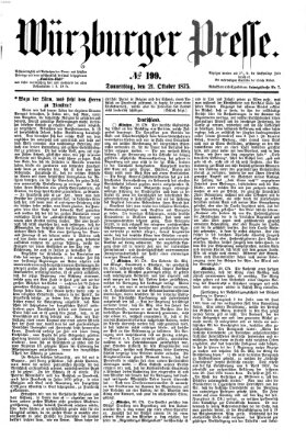Würzburger Presse Donnerstag 21. Oktober 1875