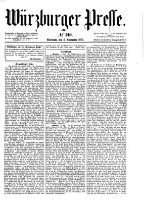 Würzburger Presse Mittwoch 3. November 1875