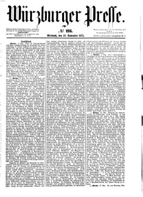 Würzburger Presse Mittwoch 10. November 1875