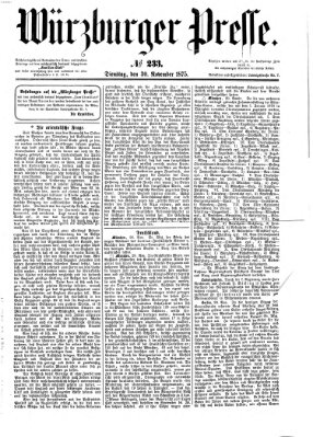 Würzburger Presse Dienstag 30. November 1875
