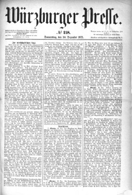 Würzburger Presse Donnerstag 30. Dezember 1875