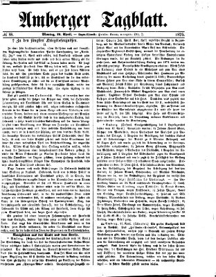 Amberger Tagblatt Montag 19. April 1875