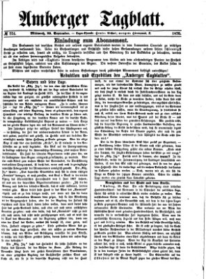 Amberger Tagblatt Mittwoch 29. September 1875
