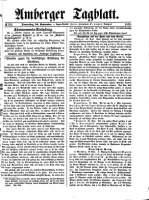 Amberger Tagblatt Donnerstag 30. September 1875