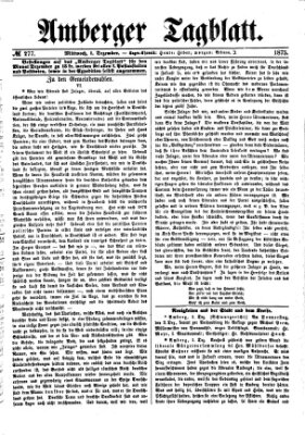 Amberger Tagblatt Mittwoch 1. Dezember 1875