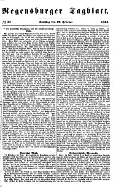 Regensburger Tagblatt Samstag 27. Februar 1875