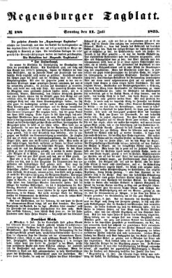 Regensburger Tagblatt Sonntag 11. Juli 1875