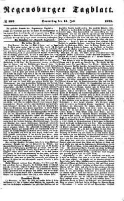 Regensburger Tagblatt Donnerstag 15. Juli 1875