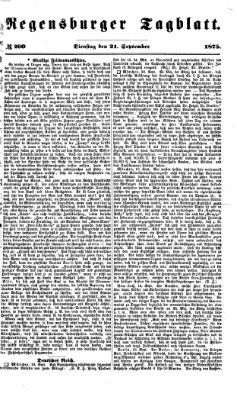 Regensburger Tagblatt Dienstag 21. September 1875