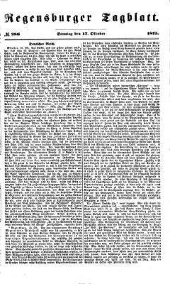 Regensburger Tagblatt Sonntag 17. Oktober 1875