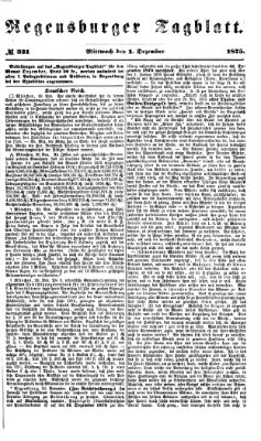Regensburger Tagblatt Mittwoch 1. Dezember 1875
