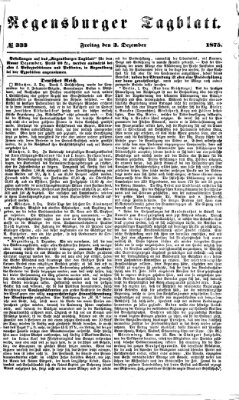 Regensburger Tagblatt Freitag 3. Dezember 1875