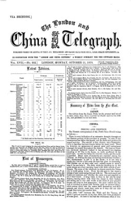 The London and China telegraph Montag 11. Oktober 1875