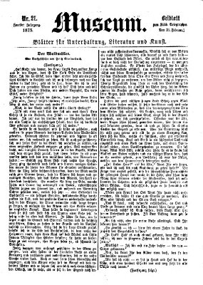 Museum (Süddeutscher Telegraph) Sonntag 21. Februar 1875
