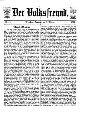 Der Volksfreund Samstag 6. Februar 1875