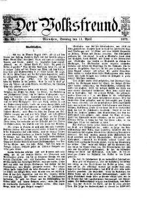 Der Volksfreund Sonntag 11. April 1875