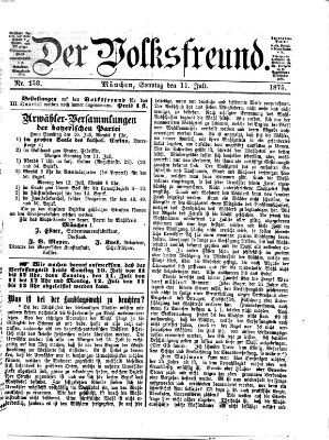 Der Volksfreund Sonntag 11. Juli 1875