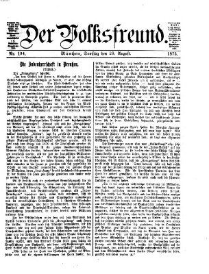 Der Volksfreund Samstag 28. August 1875