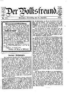 Der Volksfreund Donnerstag 30. Dezember 1875