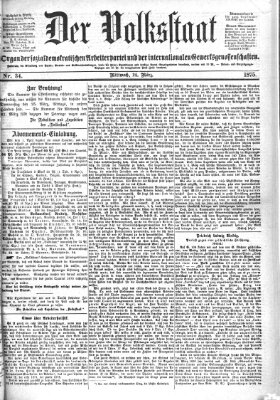 Der Volksstaat Mittwoch 24. März 1875
