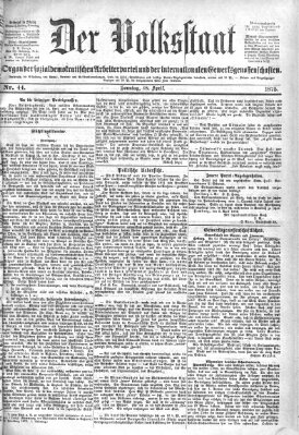 Der Volksstaat Sonntag 18. April 1875