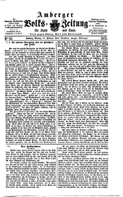 Amberger Volks-Zeitung für Stadt und Land Montag 22. Februar 1875