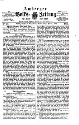 Amberger Volks-Zeitung für Stadt und Land Dienstag 4. Mai 1875