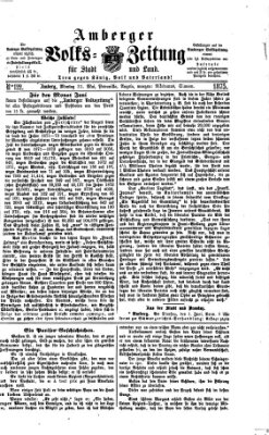 Amberger Volks-Zeitung für Stadt und Land Montag 31. Mai 1875