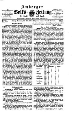 Amberger Volks-Zeitung für Stadt und Land Donnerstag 22. Juli 1875