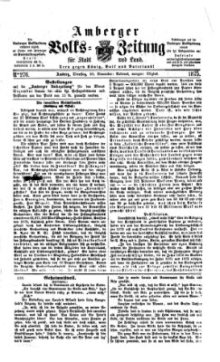 Amberger Volks-Zeitung für Stadt und Land Dienstag 30. November 1875