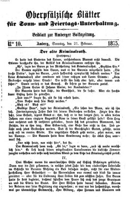 Oberpfälzische Blätter für Sonn- und Feiertags-Unterhaltung (Amberger Volks-Zeitung für Stadt und Land) Sonntag 21. Februar 1875