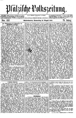 Pfälzische Volkszeitung Donnerstag 12. August 1875