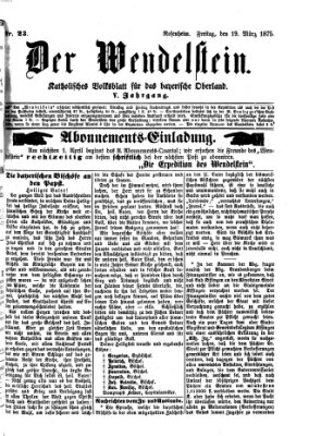 Wendelstein Freitag 19. März 1875