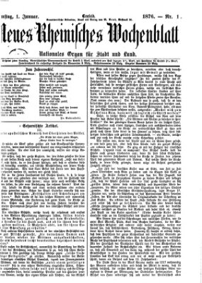 Neues rheinisches Wochenblatt Samstag 1. Januar 1876