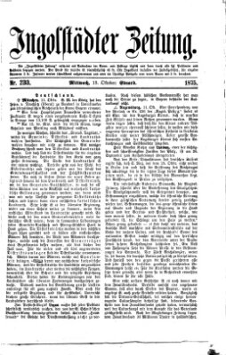 Ingolstädter Zeitung (Neue Ingolstädter Zeitung) Mittwoch 13. Oktober 1875