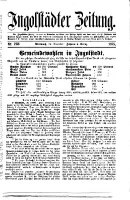 Ingolstädter Zeitung (Neue Ingolstädter Zeitung) Mittwoch 24. November 1875